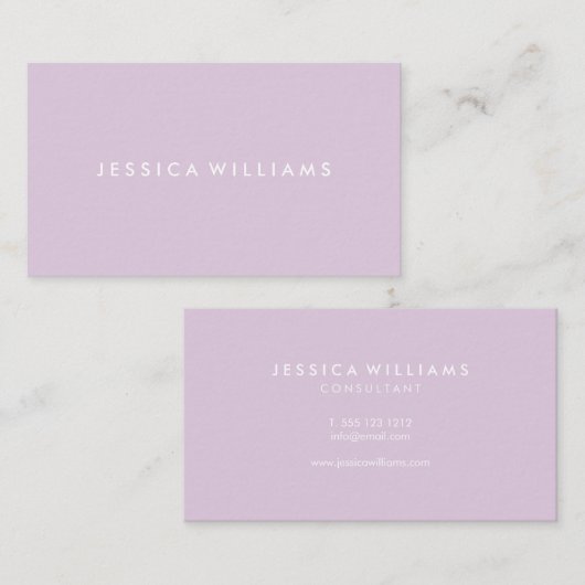 Minimalistisch modern | Pastel-Paars Visitekaartje (Voorkant / Achterkant)