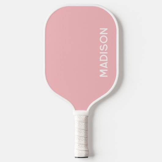 Minimalistisch Modern Pastel Roze Wit Monogram Naa Pickleball Paddle (Voorkant)
