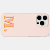 Minimalistisch Modern Peach Monogram Initiaal Case-Mate iPhone Case (Achterkant (horizontaal))