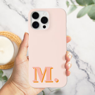 Minimalistisch Modern Peach Monogram Initiaal iPhone 16 Pro Max Hoesje