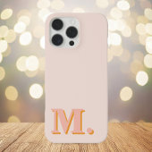 Minimalistisch Modern Peach Monogram Initiaal Case-Mate iPhone Case