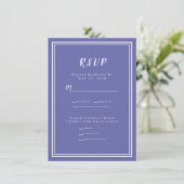 Minimalistisch modern Periwinkle Blue Wedding RSVP (Staand voorkant)