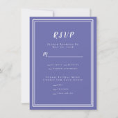 Minimalistisch modern Periwinkle Blue Wedding RSVP (Voorkant)