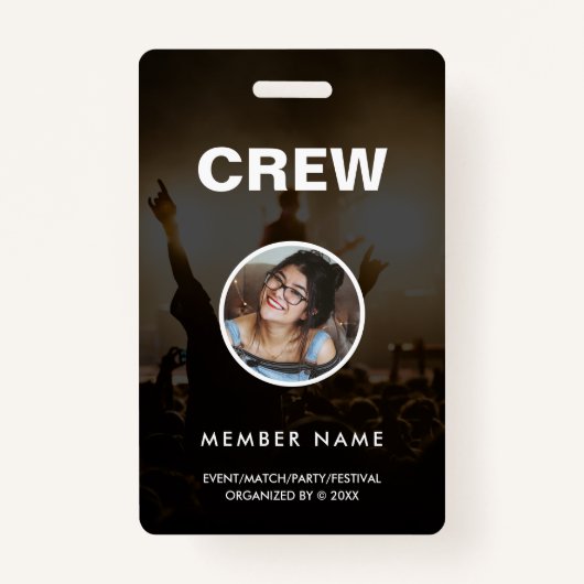 Minimalistisch modern personeel rondom foto QR Badge (Voorkant)