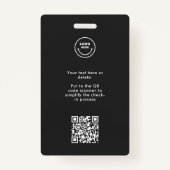 Minimalistisch modern personeel rondom foto QR Badge (Achterkant)