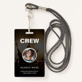 Minimalistisch modern personeel rondom foto QR Badge (Voorkant met draagriem)