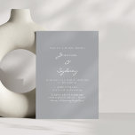Minimalistisch modern Pewter Gray Script Weddensch Kaart<br><div class="desc">Minimale moderne Pewter Gray Script Weddenschap</div>
