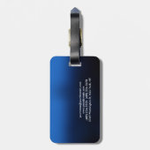 Minimalistisch Modern Plain Donkerblauw Zwart Bagagelabel (Achterkant verticaal)