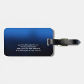 Minimalistisch Modern Plain Donkerblauw Zwart Bagagelabel (Achterkant horizontaal)