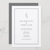 Minimalistisch modern Plant Leaf Wedding Kaart (Voorkant / Achterkant)