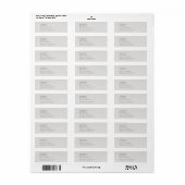Minimalistisch modern platina grijs etiket (Full Sheet)
