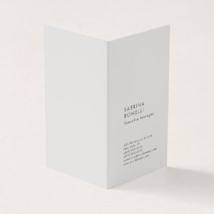 Minimalistisch modern platina grijs visitekaartje