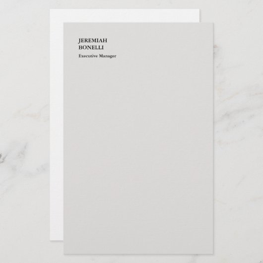 Minimalistisch modern platinumgrijs  briefpapier (Voorkant / Achterkant)