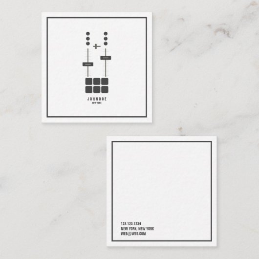 minimalistisch | Modern Professional Audio Enginee Vierkante Visitekaartje (Voorkant / Achterkant)