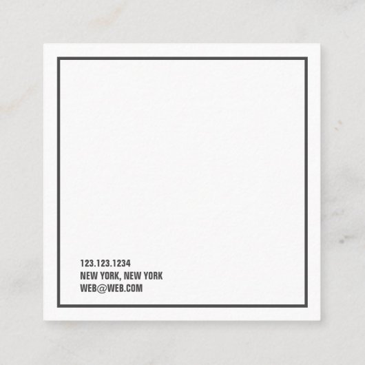 minimalistisch | Modern Professional Audio Enginee Vierkante Visitekaartje (Achterkant)