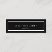 Minimalistisch Modern Professional Black en White Mini Visitekaartje (Voorkant)