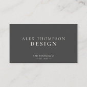 Minimalistisch Modern Professional Black en White Visitekaartje (Voorkant)