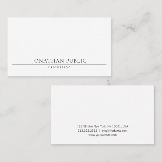 Minimalistisch modern professioneel creatief model visitekaartje (Voorkant / Achterkant)