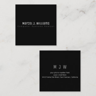 minimalistisch modern professioneel eenvoudig zwar vierkante visitekaartje