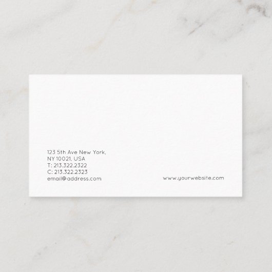 Minimalistisch modern professioneel elegant design visitekaartje (Achterkant)