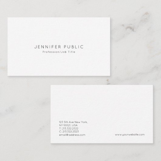 Minimalistisch modern professioneel elegant design visitekaartje (Voorkant / Achterkant)