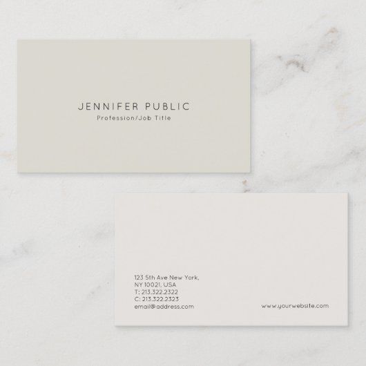 Minimalistisch modern professioneel elegant design visitekaartje (Voorkant / Achterkant)