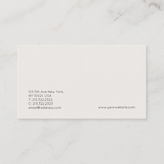 Minimalistisch modern professioneel elegant design visitekaartje (Achterkant)