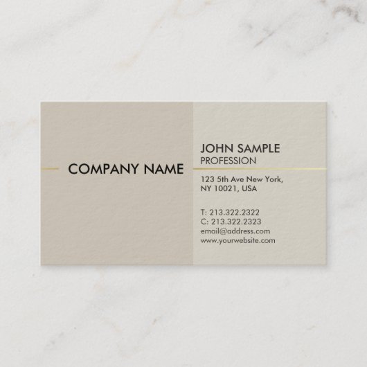 Minimalistisch modern professioneel elegant design visitekaartje (Voorkant)