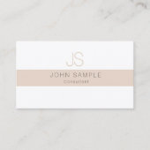 Minimalistisch modern professioneel elegant monogr visitekaartje (Voorkant)