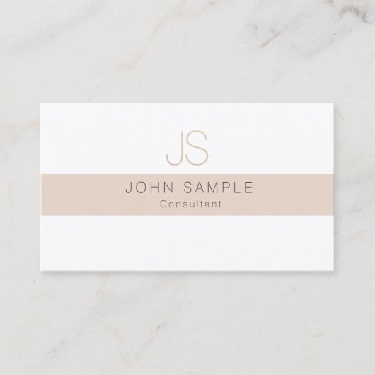 Minimalistisch modern professioneel elegant monogr visitekaartje (Voorkant)
