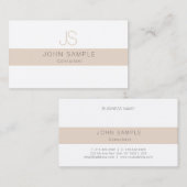 Minimalistisch modern professioneel elegant monogr visitekaartje (Voorkant / Achterkant)