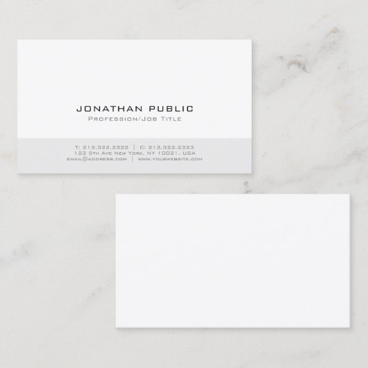 Minimalistisch Modern Professioneel Elegant Plain Visitekaartje (Voorkant / Achterkant)