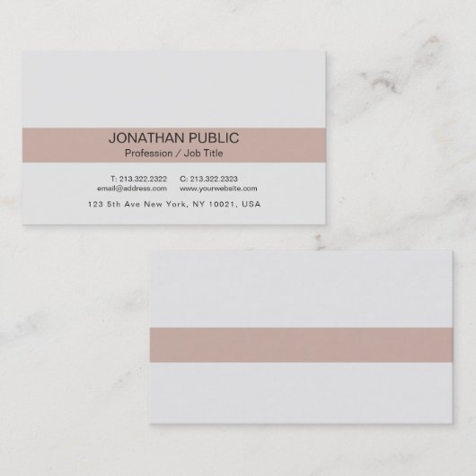 Minimalistisch Modern Professioneel Elegant Plain Visitekaartje (Voorkant / Achterkant)