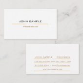 Minimalistisch Modern Professioneel Goud Wit Visitekaartje (Voorkant / Achterkant)