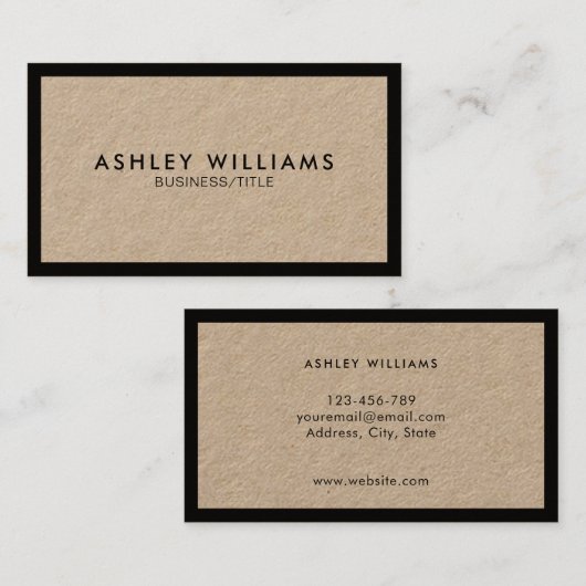 Minimalistisch modern professioneel Kraft-Visiteka Visitekaartje (Voorkant / Achterkant)