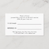 Minimalistisch Modern Professioneel Logo Aanbevelingskaartje (Achterkant)