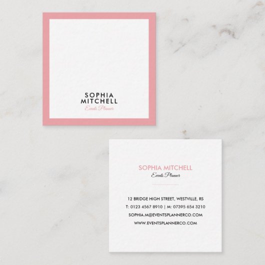 Minimalistisch Modern Professioneel Vierkante Visitekaartje (Voorkant / Achterkant)