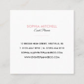 Minimalistisch Modern Professioneel Vierkante Visitekaartje (Achterkant)