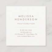 Minimalistisch, modern, professioneel vierkante visitekaartje (Achterkant)