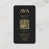 Minimalistisch Modern Professioneel Zwart Script Q Visitekaartje (Achterkant)