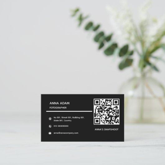 Minimalistisch, modern, QR-Visitekaartje Visitekaartje (Staand voorkant)