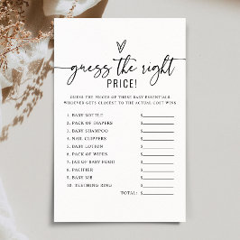 Minimalistisch Modern raad het prijsspel Baby show