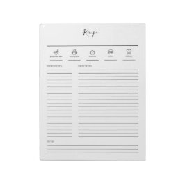 Minimalistisch modern recept notitieblok