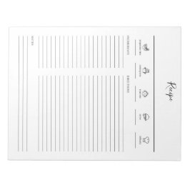 Minimalistisch modern recept notitieblok