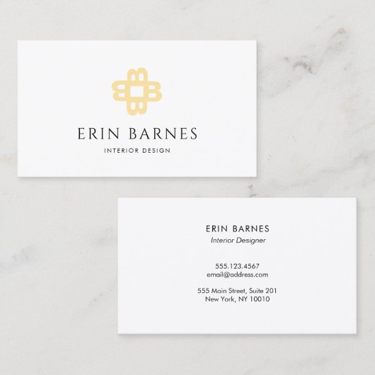 Minimalistisch modern reflecterend B-monogram Visitekaartje (Voorkant / Achterkant)