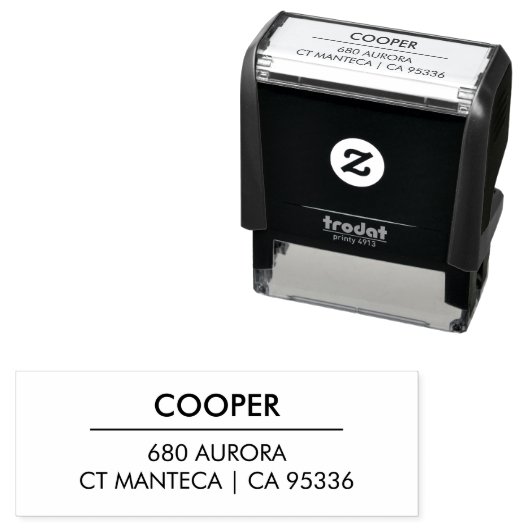 Minimalistisch modern retouradres: zelfversterkend  zelfinktende stempel (In situ)