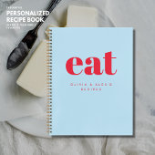 Minimalistisch Modern Retro Rood en Blauw Blank Re Notitieboek