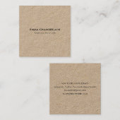 Minimalistisch modern reustisch kraftpapier vierkante visitekaartje (Voorkant / Achterkant)