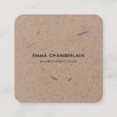 Minimalistisch modern reustisch kraftpapier vierkante visitekaartje (Voorkant)