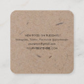 Minimalistisch modern reustisch kraftpapier vierkante visitekaartje (Achterkant)